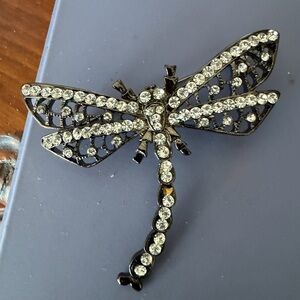 Lord & Taylor Black and Silver Dragonfly Brooch
